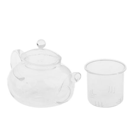 

2 pieces Heat Resistant Glass Teapot with Infuser Set 400ml Clear