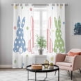 thumbnail image 5 of Easter Rabbit Kitchen Curtains 96 Inch Length, Pink Blue Green Bunny Spring Polka Dots Grommet Top Bedroom Living Room Curtains, Light Filtering Cafe Curtain Drapes 2 Panels Set 104''x96'', 5 of 9
