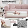 thumbnail image 5 of 78" Boneless Convertible Sleeper Sofa Bed, Holaki Corduroy Compression Folding Sofa with Pillow & 3 Seat, Fixed-Shape Frame, Floor Sofas Lounge Couch for Living Room Bedroom Apartment, Pink, 5 of 9