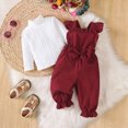 thumbnail image 2 of WXFAZCVU Baby Girl Clothes Fall Outfits Soft Long Sleeve Top and Overall Pants Clothing Set Size 12-18 Months, 2 of 3