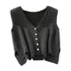 thumbnail image 1 of Suéter de mujer, chaleco informal con cuello en V, transpirable, para mujer, camisetas sin mangas de moda Gris, 1 of 9