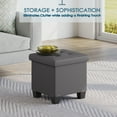 thumbnail image 5 of StorageBud Ottoman with Storage Bench, 15-inch Foot Stool Storage Ottoman, Leather, Gray, 5 of 8