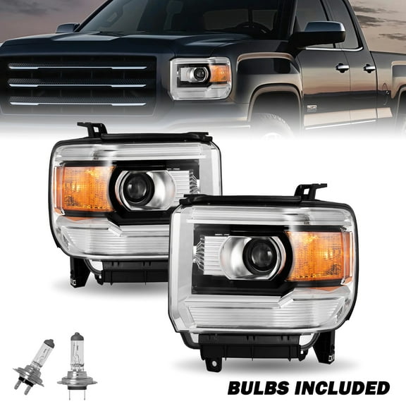 For 2014-2015 GMC Sierra 1500/15-19 2500HD 3500HD Halogen Factory Headlights L R