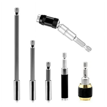 

Drill Bit Holder Extension 6Pc Flexible Magnetic Swiveling Bit Tip Holder Bar Set Chuck Adapter Extender Impact Driver