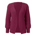 thumbnail image 6 of Sweaters for women Women's Long Sleeve Open Front Casual Lightweight Soft Knit Cardigan Sweater Outerwear christmas sweater women, 6 of 8
