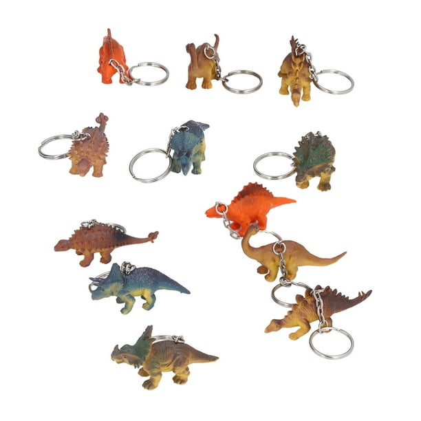 Llaveros de dinosaurio, 12 piezas Llaveros de dinosaurio Llaveros de dinosaurio vívidos Llavero modelo de dinosaurio Durabilidad extendida