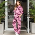 thumbnail image 2 of Renewold Valentine's Day Two Piece Lounge Sets for Women Drawstring Wide Leg Sweatpants Long Sleeve Pullover Matching Set Oversized Tracksuit Holiday Outfits, Heart Butterfly Print Pink, L, 2 of 7