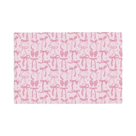 

Placemats Set of 6 Ribbon Bow Place mats for Dining Table Indoor/Outdoor Cute Heat Resistant Washable Table Mats(18 x 12 )