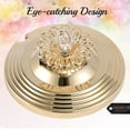 thumbnail image 2 of Matashi 24K Gold Plated Sugar Bowl, Honey Dish with Glass Bowl and Crystal Studded Spoon – Intricate Floral Design – 1 Count, 2 of 7