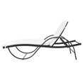 thumbnail image 5 of vidaXL Chaise Longue avec Coussin et Table en Rotin Synthétique Noir, 5 of 5