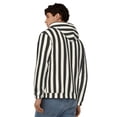 thumbnail image 4 of Vsdgher Black And White Thick Stripes Mens Hoodies Zip Hoodie, Hoodies for Men, Zip-up Hooded Sweatshirt-Large, 4 of 5