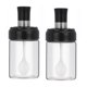 thumbnail image 1 of Shape1Sauce Jar Cuchara de combinación de vidrio transparente con tapa Botes Almacenamiento Condimentos Especias Sal Azúcar esquí esquí Gafas de esquí, 1 of 5