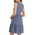 thumbnail image 5 of Danhjin Women's Summer Sundress V Neck Sleeveless Dresses Elastic Waist Ruffles Casual Loose Tank Dresses, 5 of 7