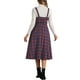 thumbnail image 3 of INSPIRE CHIC Vestido Midi Pinafore A-Line Sin Mangas de Cuadros Vintage para Mujeres S Rojo Oscuro, 3 of 5