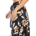 thumbnail image 5 of Women's Casual Floral A-line Printed High Waist Bow Tie Belted Knee Length Midi Skirt, 5 of 6