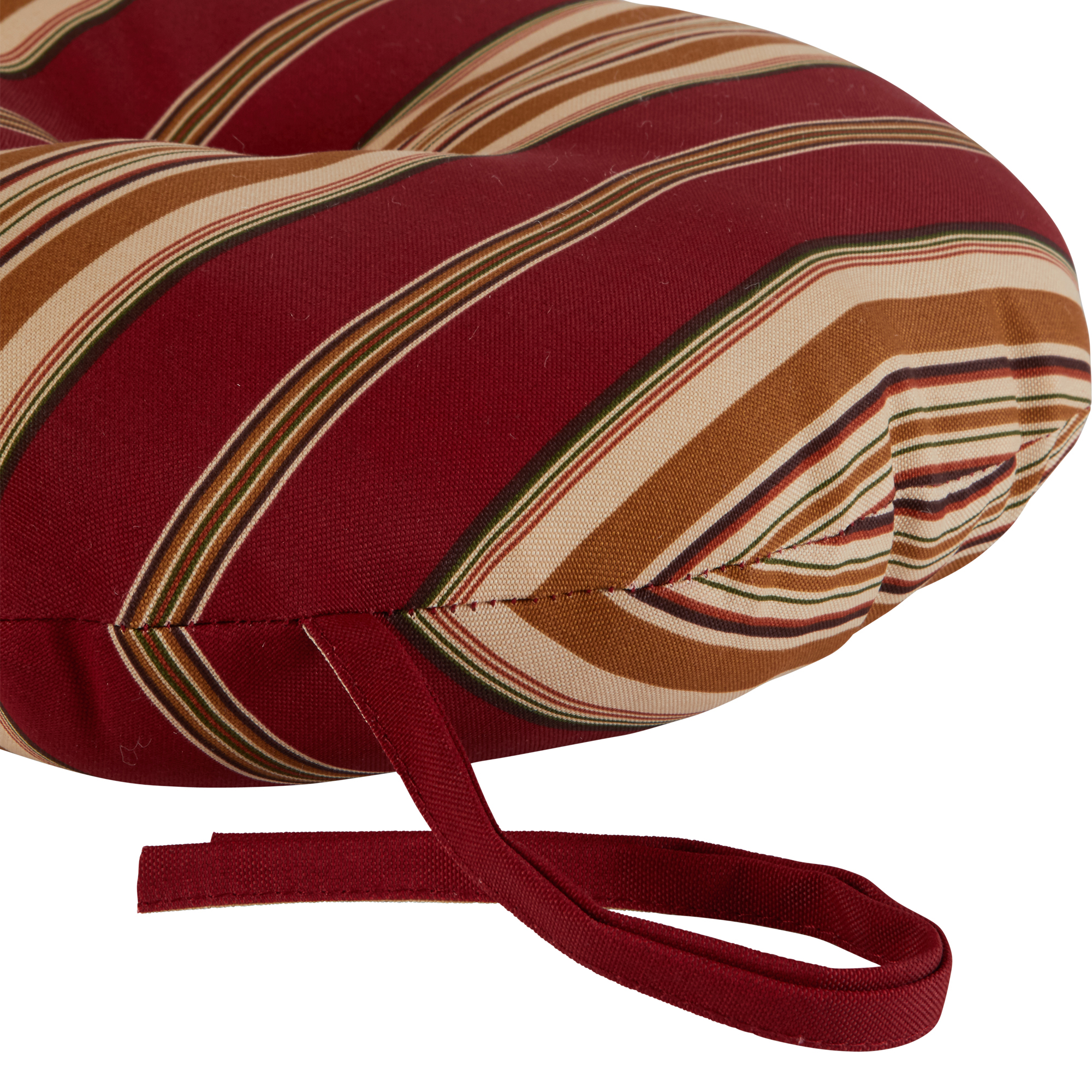 Greendale Home Fashions Roma Stripe 15 in. Round Outdoor Reversible Bistro Seat Cushion (Set of 2) - image 4 of 6