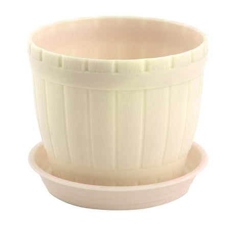Care Of Christmas Cactus Uk Office Plastic Desktop Adornment Plants Cactus Planting Pot Flowerpot Beige for Christmas ()