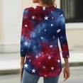 thumbnail image 5 of Hogleaql 250th Anniversary Usa Shirt for Women 3/4 Sleeve Crew Neck Usa 1776-2026 T-Shirts Independence Day Patriotic Fashion Pullover Tops Dark Blue 3XL, 5 of 5