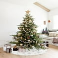 thumbnail image 5 of Christmas Tree Skirt,Faux Fur Christmas Tree Skirt, Xmas Plush Tree Skirt with Golden Snowflakes Xmas Tree Xmas Party Decor, 5 of 8