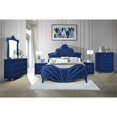 thumbnail image 3 of ACME Dante Queen Upholstered Panel Bed in Blue Velvet, 3 of 3