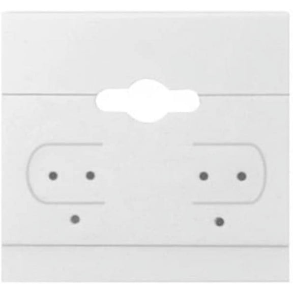 888 Display 1.5" x 1.5" White Plain Hanging Earring Cards, Jewelry Display Pack of 100