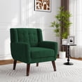thumbnail image 6 of UIXE Velvet Accent Chair Modern Living Room Arm Chair Comfortable Armchair, Retro Green, 6 of 7