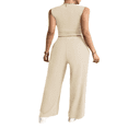 thumbnail image 5 of LYMAYTER Women Summer 2 Piece Set Cropped Tank Top Wide Leg Sweatpants Tracksuit Casual Outfits S-XL, 5 of 9