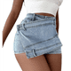 thumbnail image 1 of Falda Pantalón Vaquera para Mujer, Sexy, de Cintura Alta, Asimétrica, Corta y Minifalda. Azul S, 1 of 7
