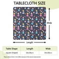 thumbnail image 2 of Dark Blue Little Princess Pattern Square Fitted Tablecloth with Elastic Edge,Square Table Cover,Washable Elastic Table Cover for Home Kitchen Party Decor 34"x34", 2 of 6