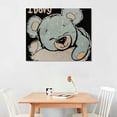 thumbnail image 2 of Orinice Teddy Bear Fine Art Aesthetic Poster & Print Wall Painting for Home Decor Canvas Living Room Bedroom Office Wall Decor 20x16in, 2 of 6