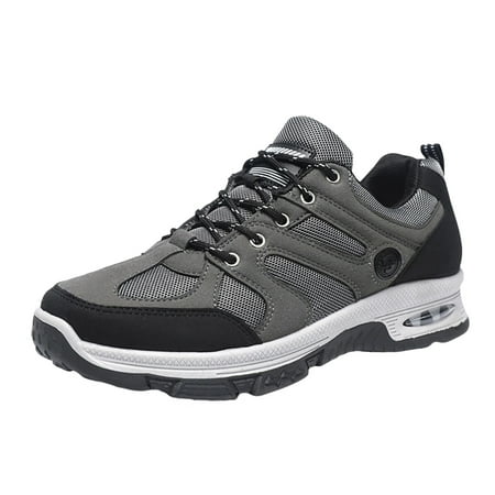 Sneakers for Men Clearance Men s Sneakers Outdoor Mountaineering Anti Slip Men s Casual Shoes and Sports Shoes Male Shoes(Grey 9.5)