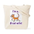 thumbnail image 2 of CafePress - I'm An 8 Cat Wife Tote Bag - Unisex Canvas Tote Bag, Beige, 1-Piece, 2 of 8
