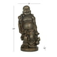 thumbnail image 3 of 11" x 23" Brown Polystone Meditating Buddha Sculpture with Engraved Carvings and Relief Detailing, by DecMode, 3 of 7