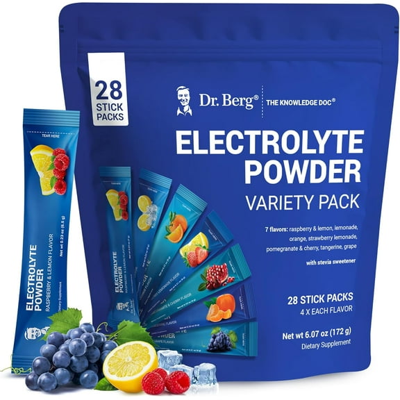 Dr. Berg Electrolyte Powder - Variety Pack, 28 Electrolytes Powder Hydration Packets