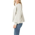 thumbnail image 2 of Womens Balloon Sleeve Crew Neck Pullover Short Sweatshirt, 2 of 4