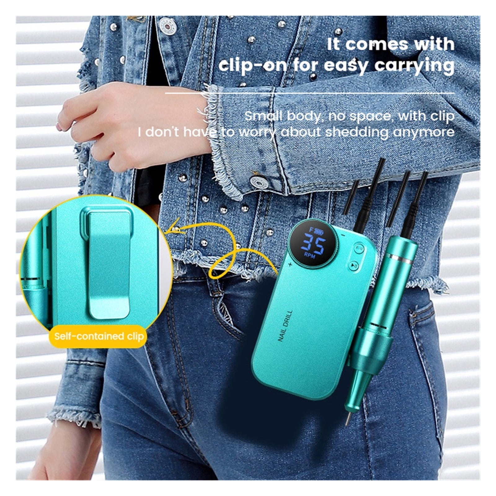 35000RPM Portable Electric Nail Drill Manicure Machine For Acrylic Gel Polish, Nails Sander, Rechargeable Nail Polishing Tools ,Low Noise