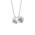 thumbnail image 2 of Delight Jewelry Silvertone Large Lord Guide Me Heart Silvertone Script Initial Disc - G - Charm Necklace, 20"+3", 2 of 4