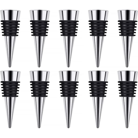 Stainless Steel Wine and Beverage Bottle Stoppers Ball Designed Wine Bottle Corks Tapered Storage Crafts Art DIY (10)