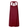 thumbnail image 4 of DHFJKG Womens Silk Nightgown Satin Spaghetti Strap Mini Sleep Dress Square Neck Solid Color Nightdress Summer Backless Comfortable Home Clothes, 4 of 5