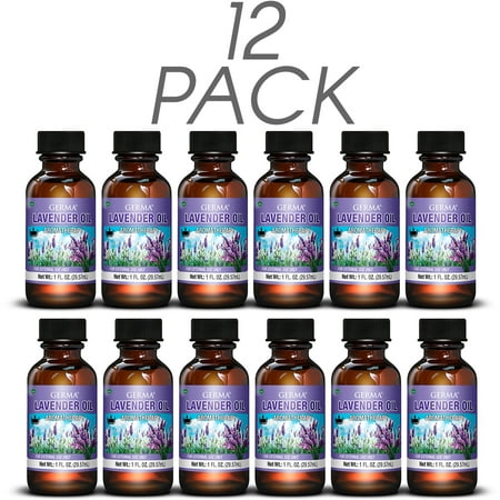 - Germa Lavender Oil, Therapeutic, Natural Calming Aid, Headache Relief and Sleep Aid/Aceite de Lavanda, Terapeutico, Calmante Natural, Alivio del Dolor de Cabeza y Ayuda a Dormir, 1 Oz. Pack of 12