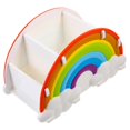 thumbnail image 1 of Rainbow Desk Organizer Multifunctional Pen Holder for Classroom or Office Use Made of Silicone Multi Color 3 Grid, 1 of 5
