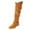 BW2, variant on Women Knee High Boots Slouchy Ruched Suede Wide Calf Solid Block Low Heels Round Toe Buckle Strap Studded Pull Tab Side Zipper Booties Comfortable Casual Dressy Shoes