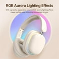thumbnail image 5 of Wireless Bluetooth Headphones, Foldable Over-Ear Headset with Micphone, Stereo Sound Gaming Headphones, Noise Cancelling Headset with RGB Light, Bluetooth Earphones for Travel, Home Office White, 5 of 9