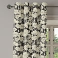 thumbnail image 2 of Ambesonne Flower Grommet Curtain, Monochrome Spring Growth, 50" x 120", Black and Beige, 2 of 6