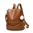 thumbnail image 1 of Mochila CHERUTY para mujer, piel sintética, antirrobo, color canela, 1 of 7