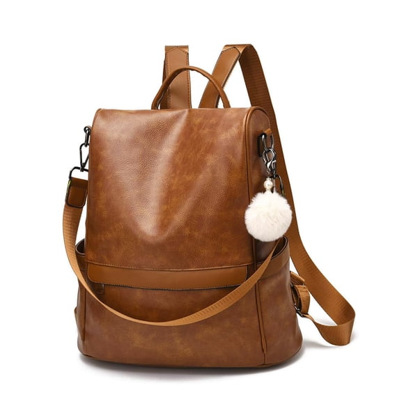 Mochila CHERUTY para mujer, piel sintética, antirrobo, color canela