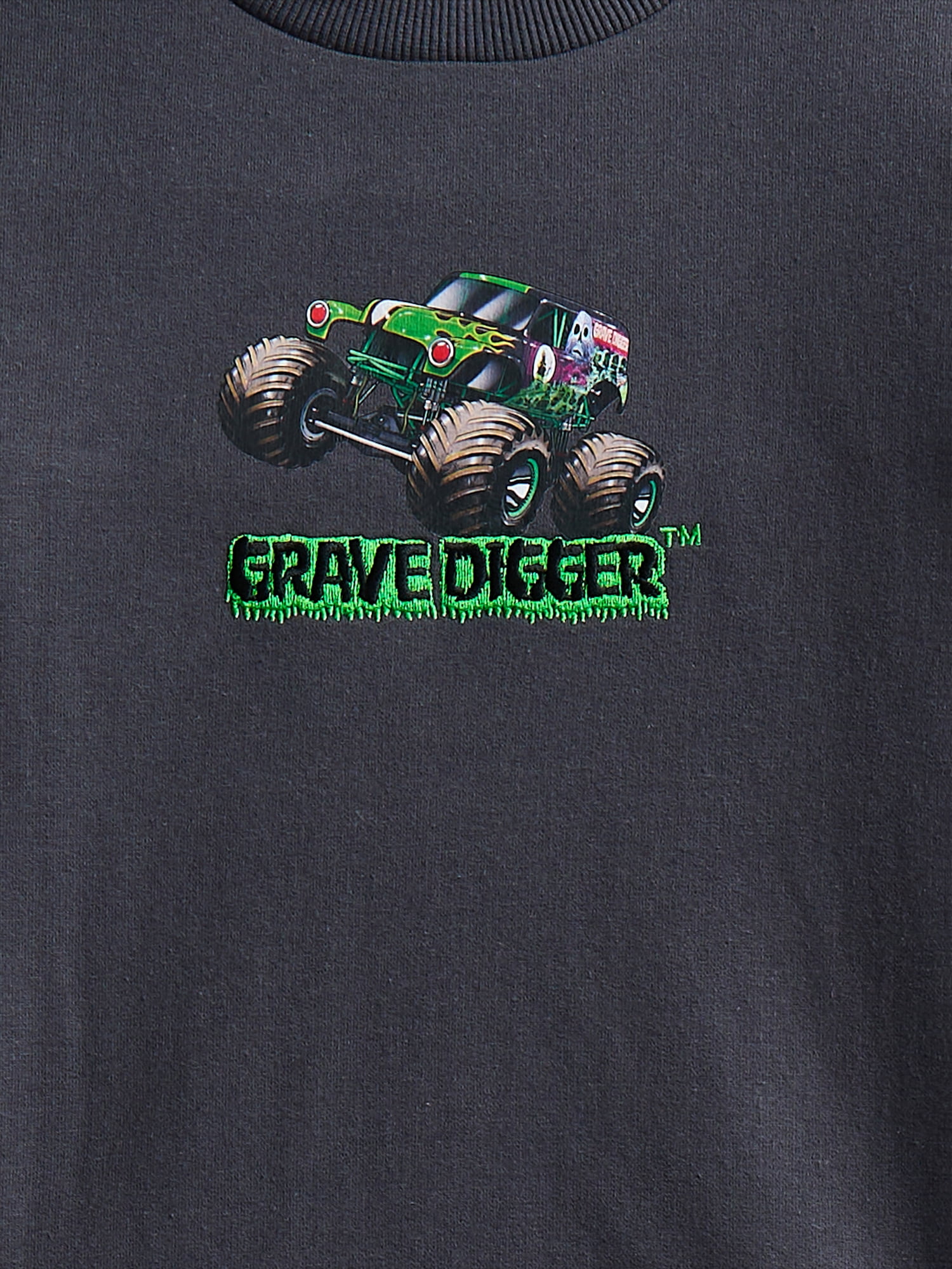 Monster Jam Boys Grave Digger Fleece Crewneck and Pants, 2-Piece Set, Sizes 4-12