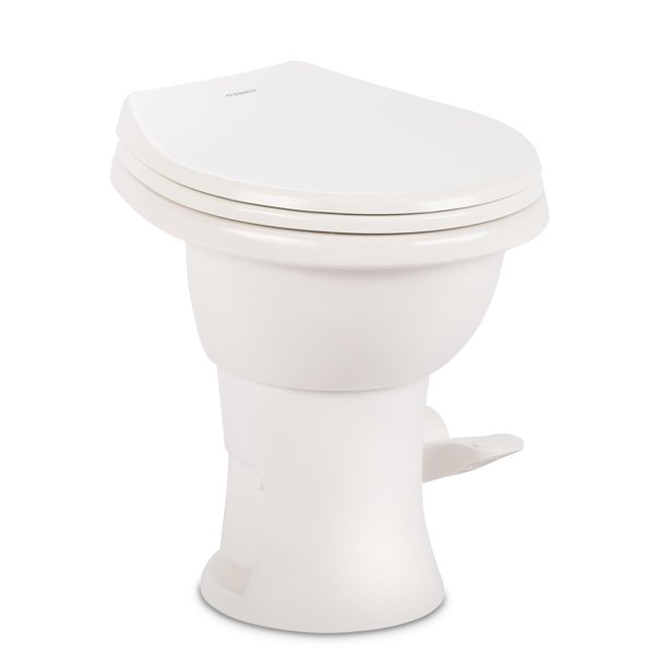 Inodoro para RV Dometic modelo 410, redondo, de porcelana, asiento de 46 cm