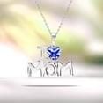 thumbnail image 2 of JeenMata I Love Mom Heart Shaped Dark Blue Stone Pendant Necklace with 18K White Gold over Silver - September Birthstone - Mother's Day Jewelry Gift, 2 of 2
