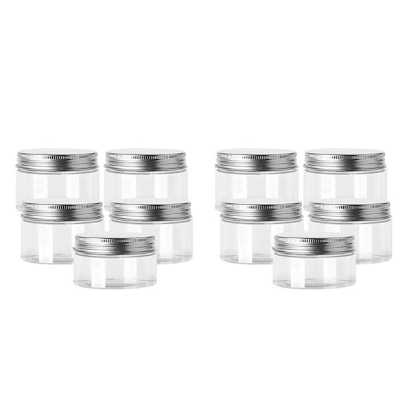 Monstrate 10 piezas de tarros de comida con tapas de aluminio, aperitivos, dulces, contenedores apilables, contenedores de condimentos de granos para el 50ml 2piezas Monstrate CBP164085
